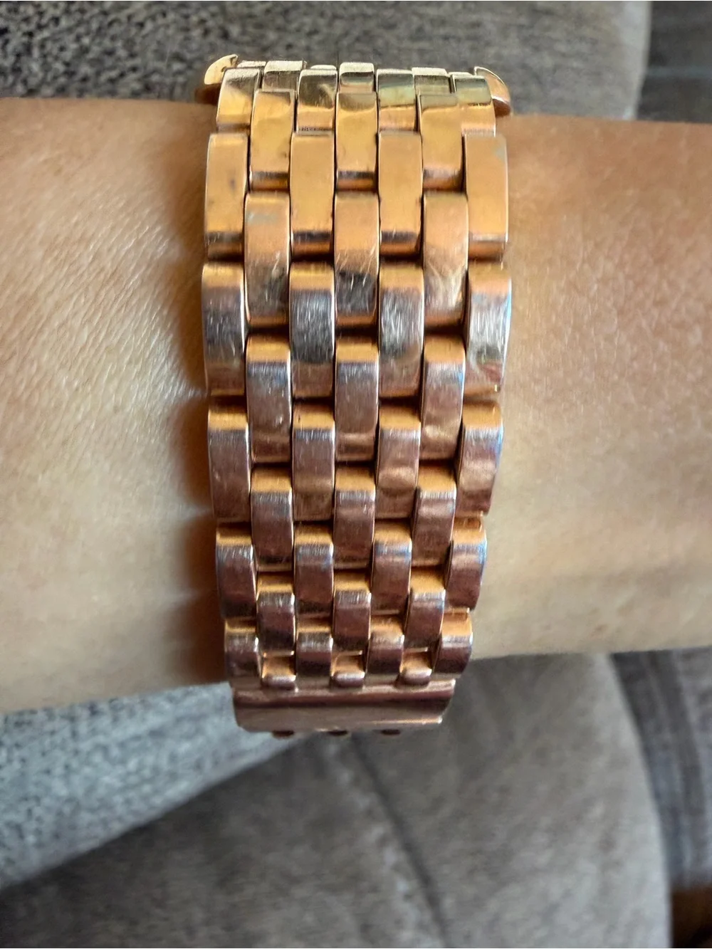 MICHELE Deco Diamond Chronograph Rose Gold-Tone Watch 6.25” band